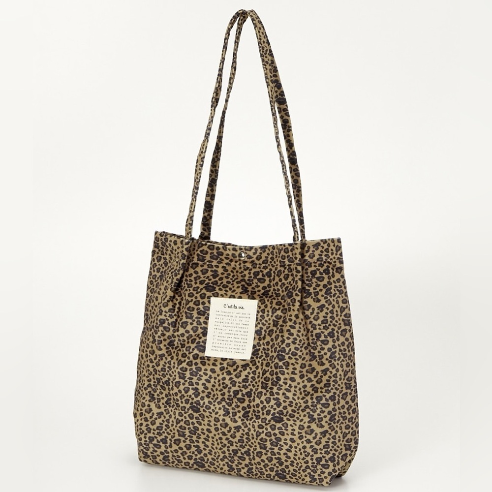 C'est La Vie Leopard Print Tote Bag